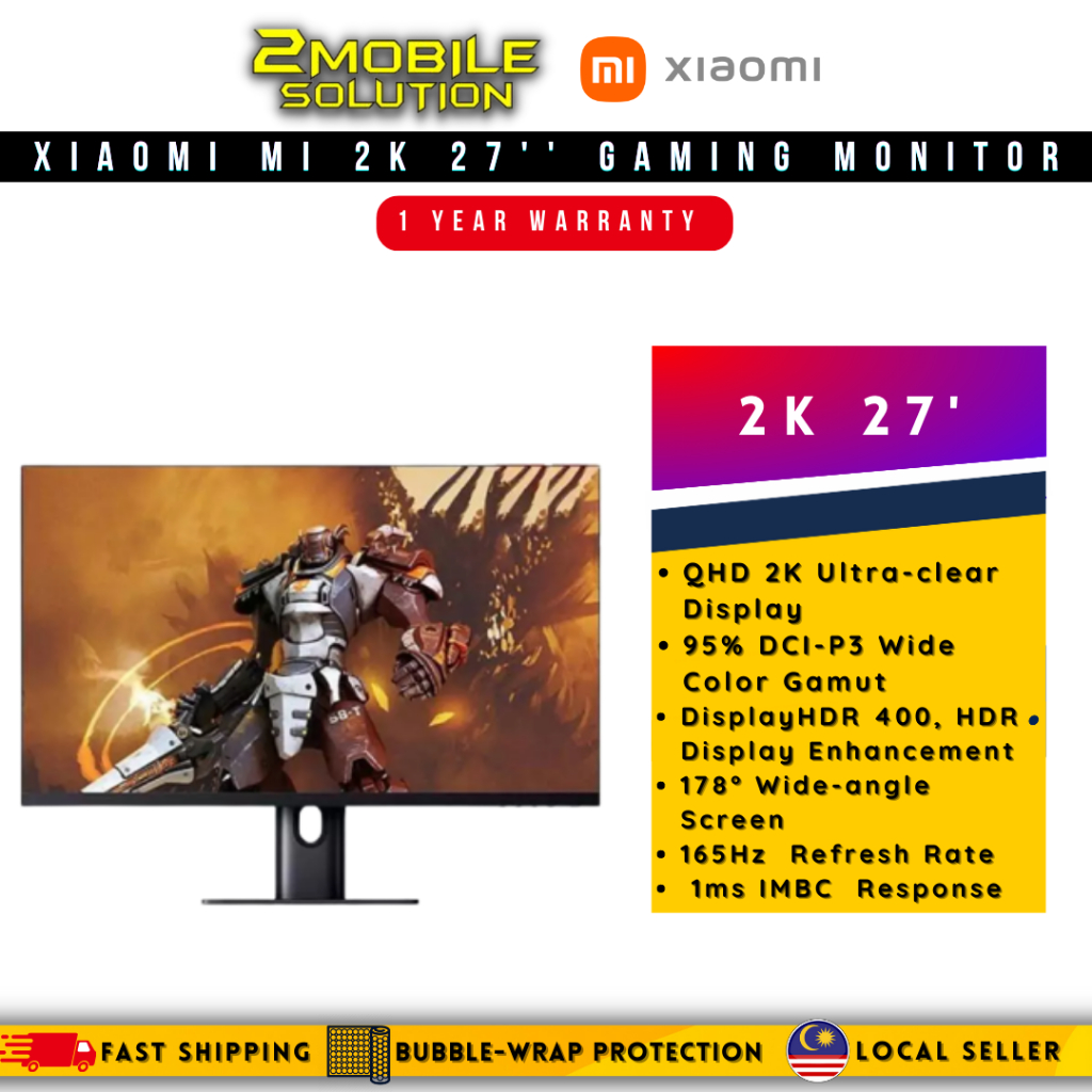 XIAOMI Mi 2K 27'' Gaming Monitor [QHD 2K Display I 165Hz Refresh Rate I ...