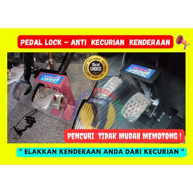 Pedal Lock Alat Kunci Keselamatan Kenderaan Kereta, Lori, MPV, Van