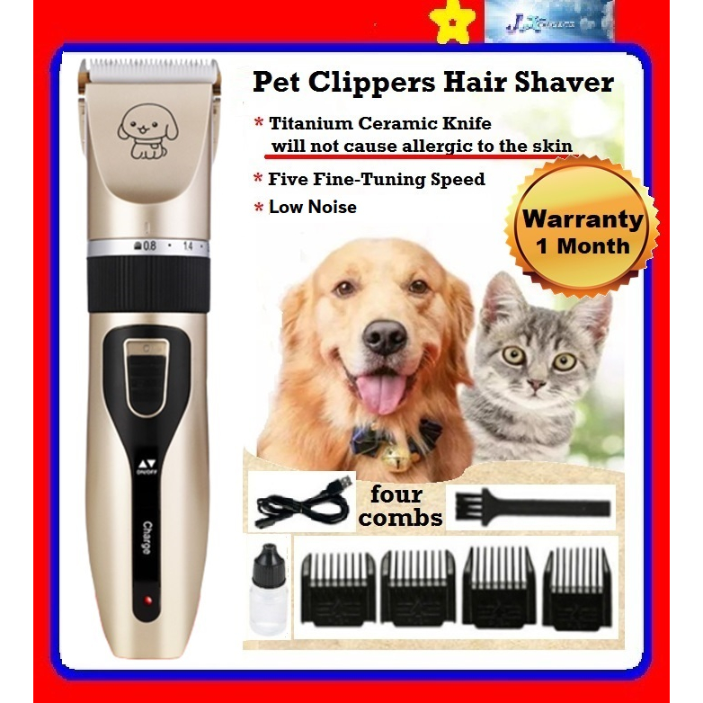 Pet Clippers Hair Shaver Grooming Trimmer Rechargeable Cat Dog Clipper ...