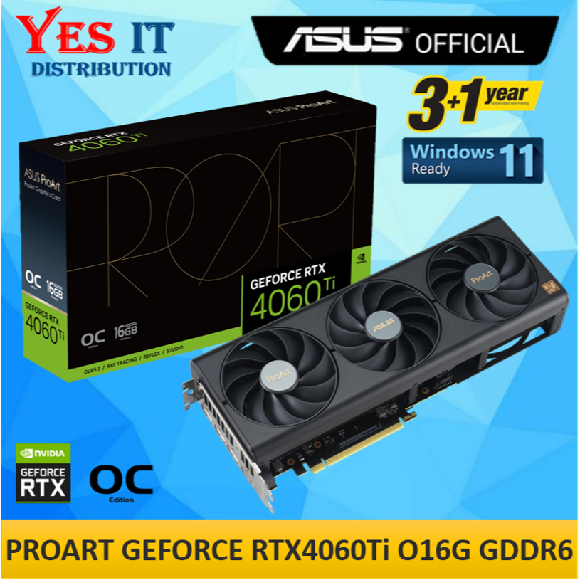 ProArt GeForce RTX™ 4060 Ti OC edition 16GB GDDR6, Graphics Card