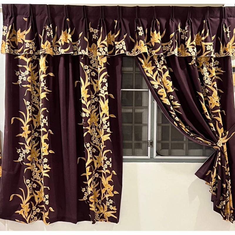 (Stok SEDIA Ade) Langsir Tingkap 3 Ruang / 3 Panel Curtain | Shopee ...