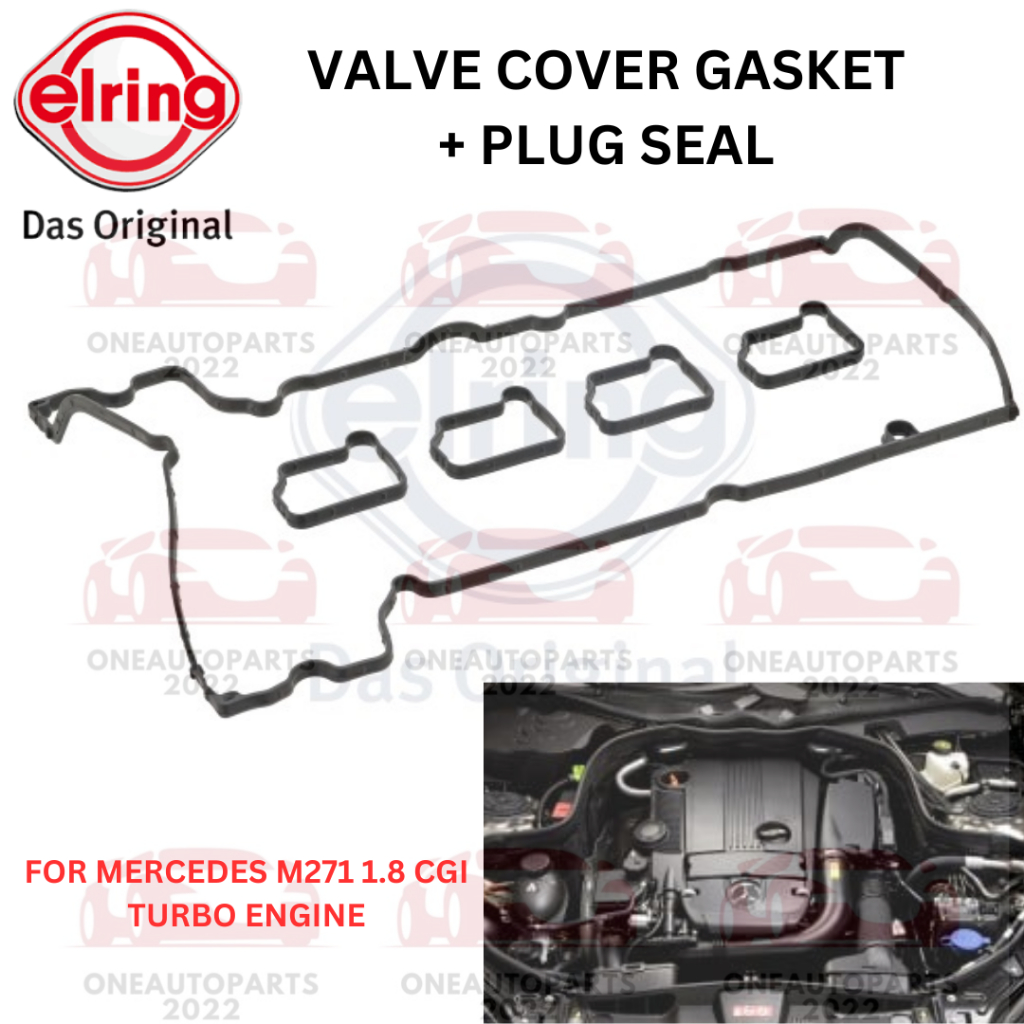 ELRING GERMANY VALVE COVER GASKET + PLUG SEAL MERCEDES BENZ W204 C180