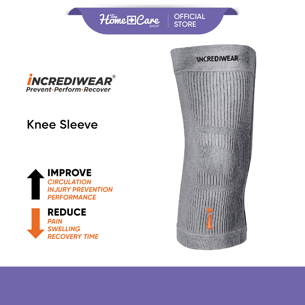 INCREDIWEAR Knee Sleeve (Grey) Support Guard Joint Pain Relief Blood