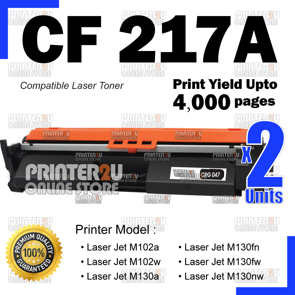2x Compatible Toner CF217A 17A CF217X 17X For H* LaserJet Pro M102 ...