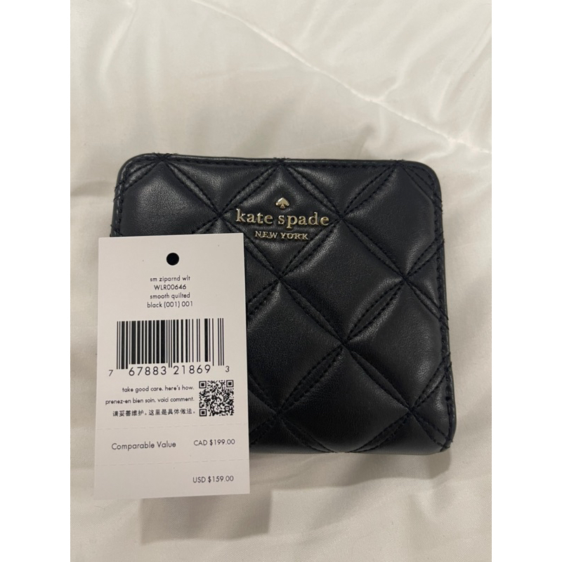 Prelove Kate Spade Natalia Small Zip Around Wallet in Black (WLR00646