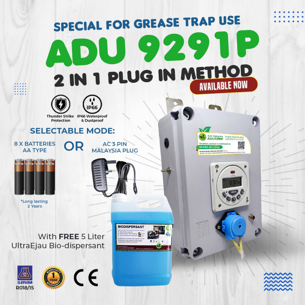 [Special For Grease Trap Use] Auto Dosing Unit Pump ADU9291P 2 IN 1
