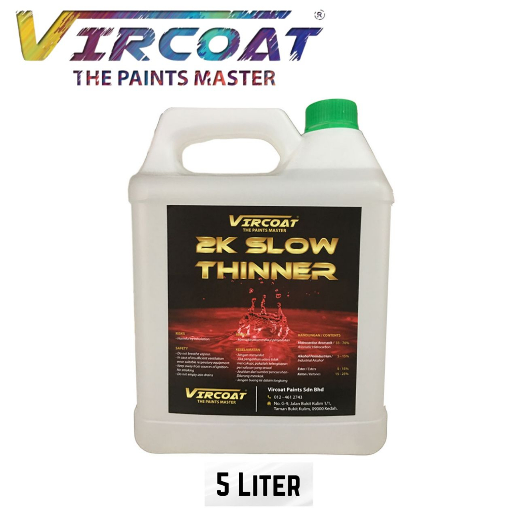 VIRCOAT 2K Slow Thinner/ 2K Thinner Campur Cat Clearcoat Primer High