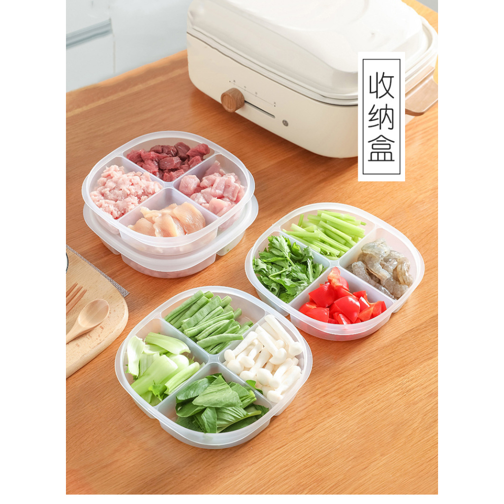 High Quality 4 Grids Storage Box Portable Compartment Refrigerator