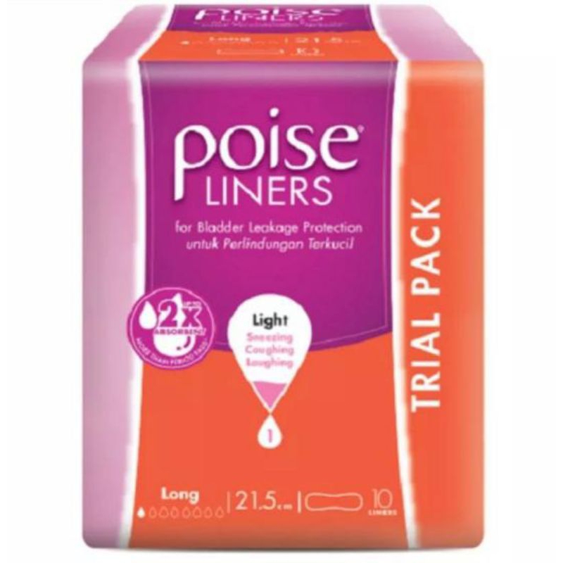 Poise Liners Long Incontinence/Adult Diapers (21.5cm/10 Packs) Shopee