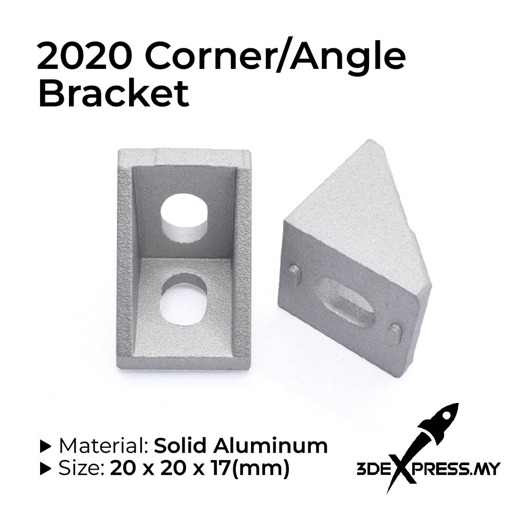 1 PCS - V-slot Gray Angle Corner Connector 90 degree Angle Bracket for open builds 2020 Aluminum