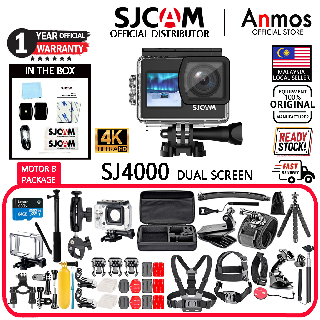 SJCAM OFFICIAL STORE 2023 NEW MODEL SJ4000 4K DUAL SCREEN WiFi ...