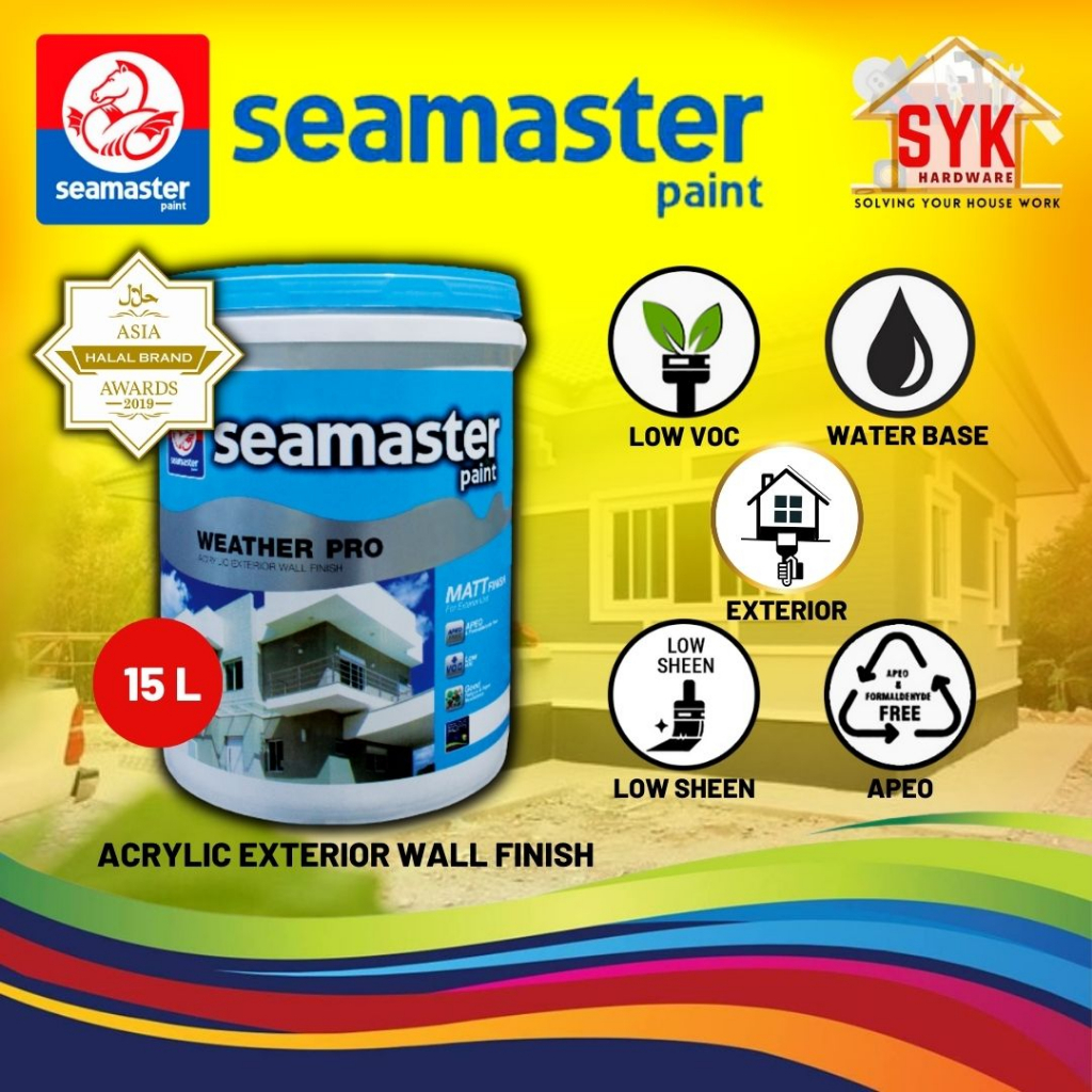 SYK Seamaster 15L Weather Pro Undercoat 1701 18L Acrylic Exterior Wall ...