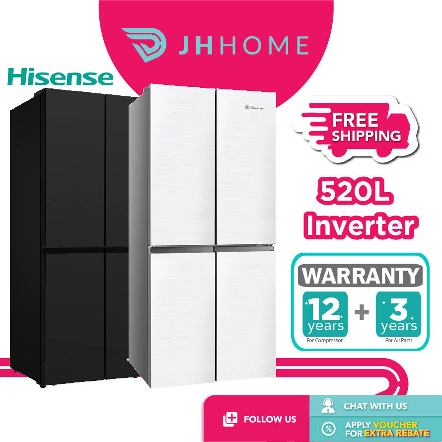 Hisense 520L Inverter 4 Door Refrigerator RQ568N4ABU RQ568N4AWU