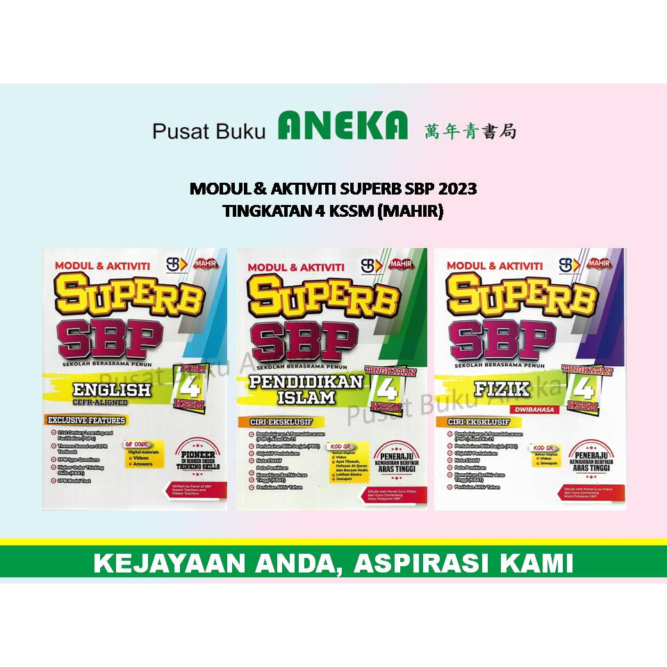 ANEKA MODUL & AKTIVITI SUPERB SBP 2023 TINGKATAN 4 KSSM (MAHIR