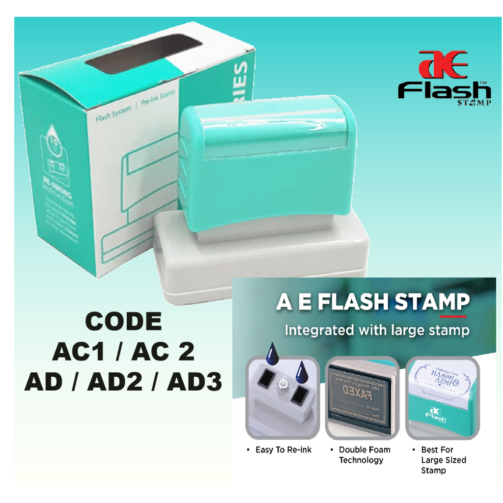 Custom Made Pre-inked Stamp AE Flash Stamp | CODE AC1/AC2/AD/AD2/AD3 ...