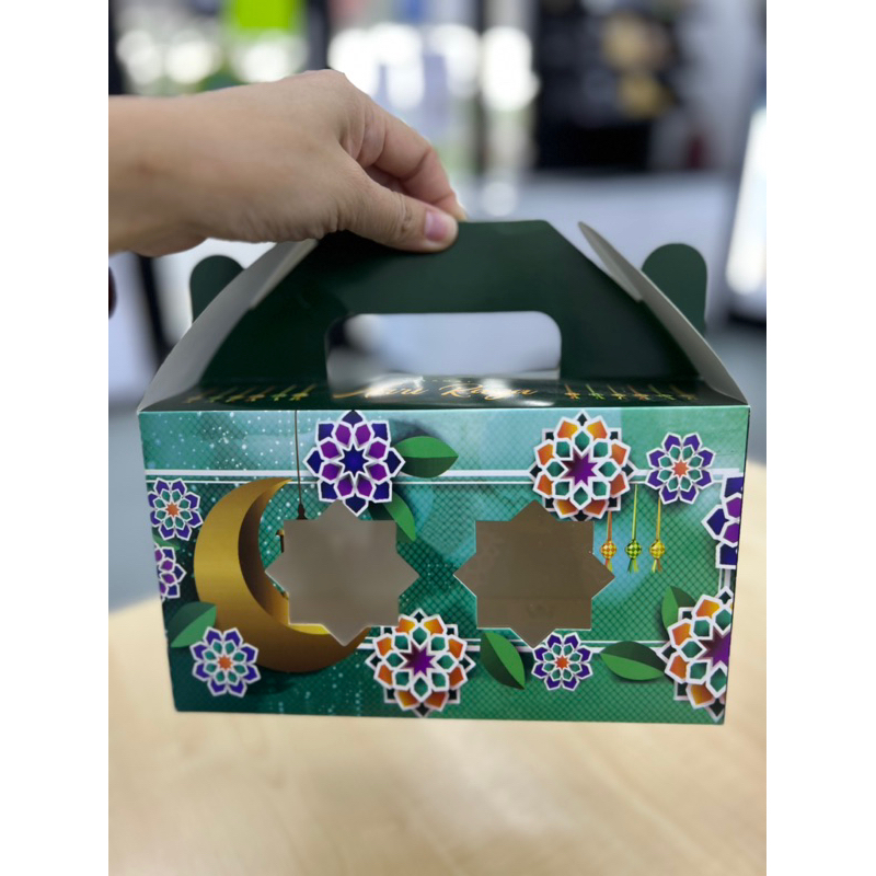 10pc Hari Raya Box /Gift Box Kotak Biscuit Raya paper Handle (KWHR01 ...