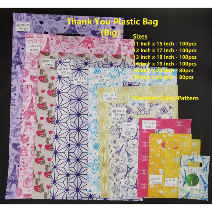 [Big] Plastic Bag Thank You / Plastic Gift Bag / Shopping Plastic Bag