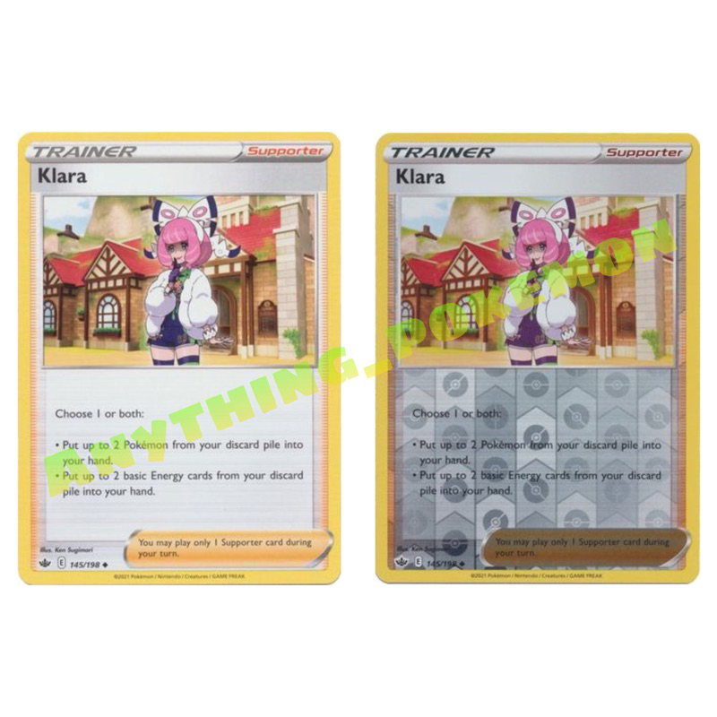 Pokémon Trainer Card Klara 145/198 NORMAL/REVERSE HOLO Shopee Malaysia