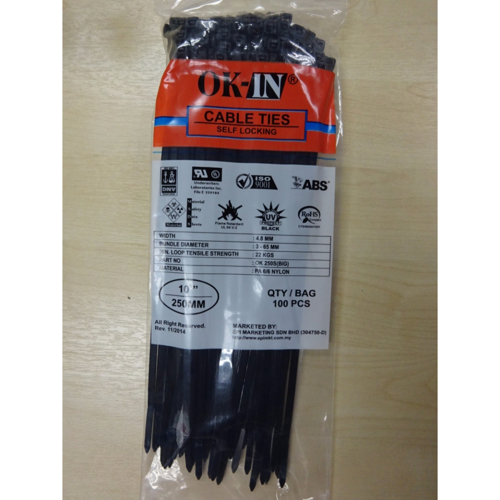 Connect 30264 Fascette Fermacavo Hellermann – 300mm X 4.6mm, T50I, Colore Nero, Confezione Da 100 Pezzi