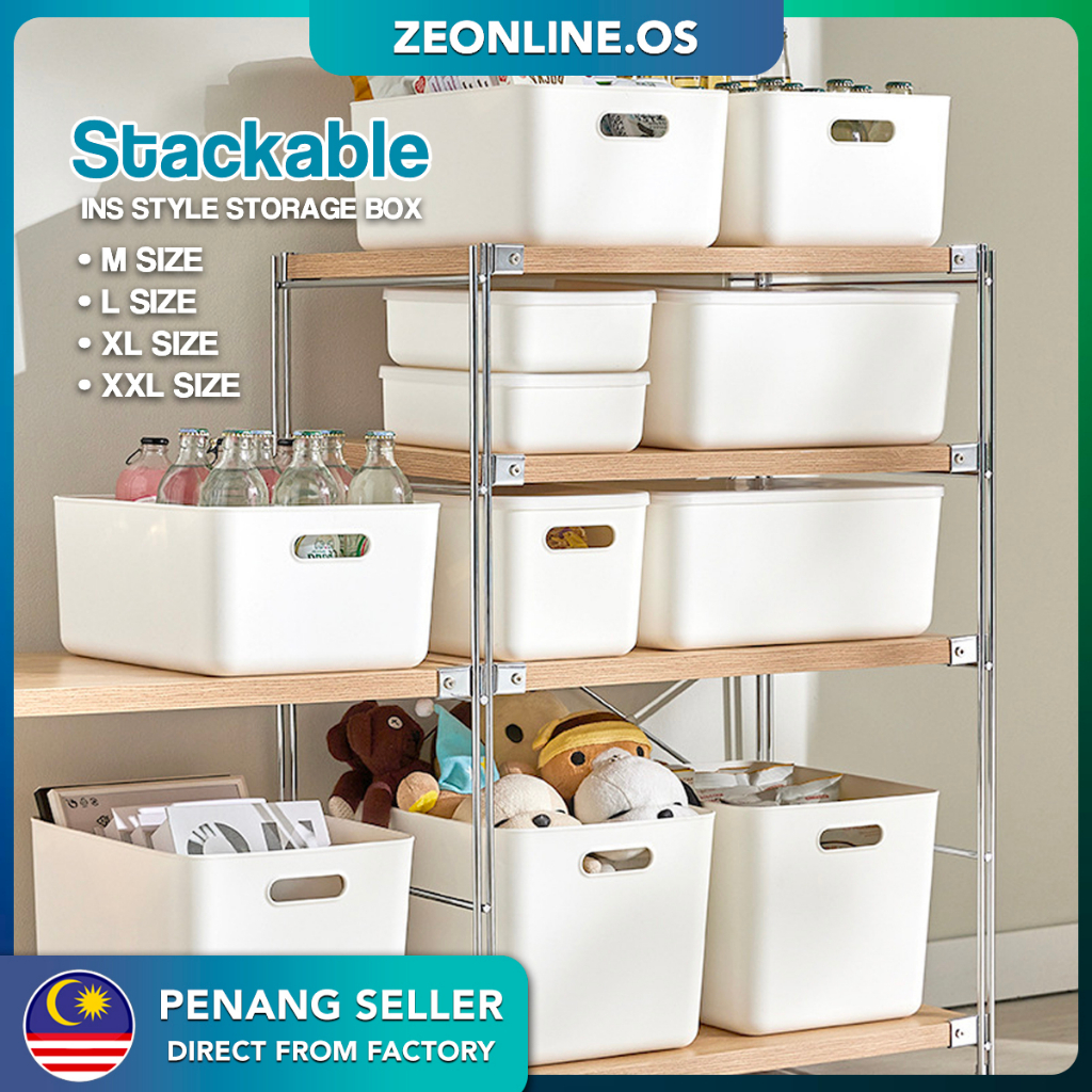 INS Style Stackable Plastic Storage Box Tote Organizing Container ...