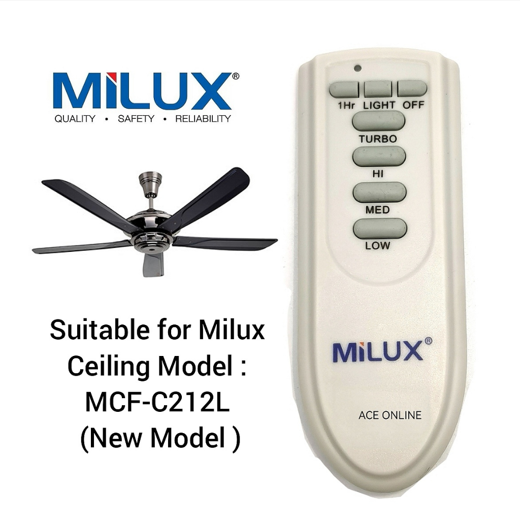 Milux Ceiling Fan Remote Control For Model MCF-E850 GM MCF-C103L MCF ...