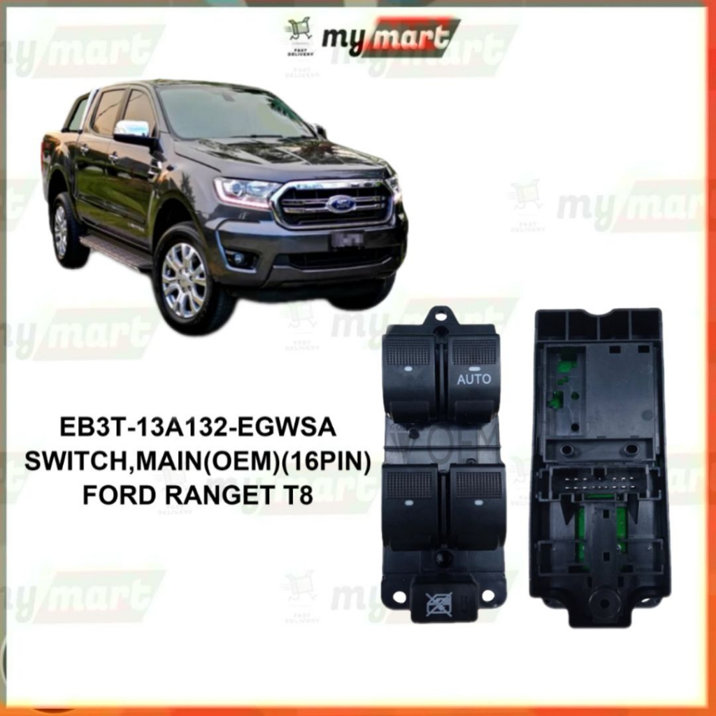 FORD RANGER T8 SWITCH MAIN MASTER SUIS POWER WINDOW SWITCH Shopee