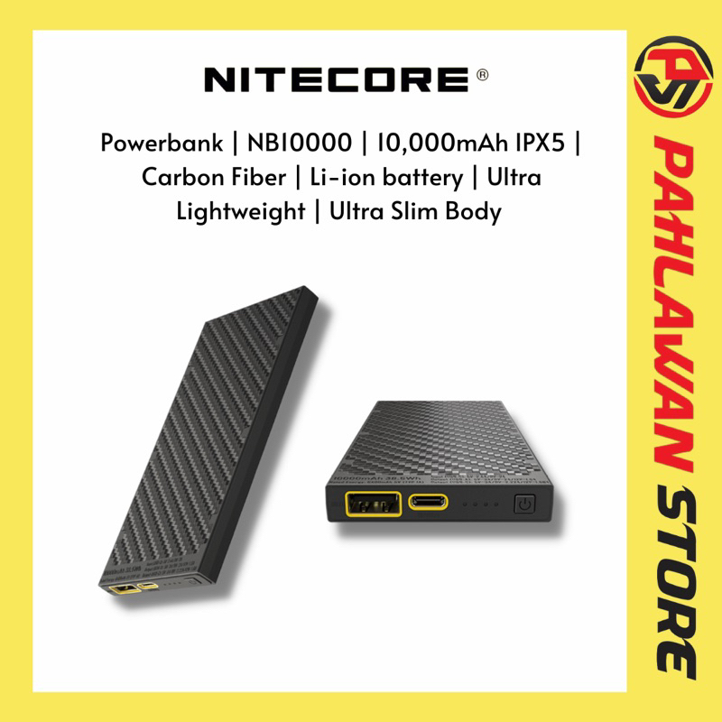 Nitecore NB10000 Gen2 10,000mAh Power Bank QuickCharge USB/ USBC Dual Port Ultra Lightweight