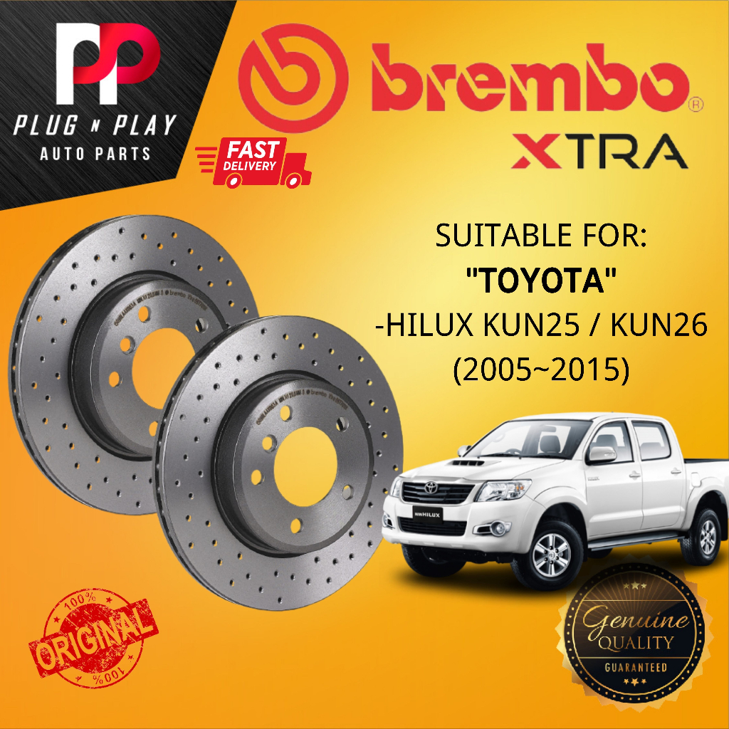BREMBO XTRA TOYOTA HILUX KUN25 / KUN26 (2005~2015) FRONT 100% ORIGINAL ...