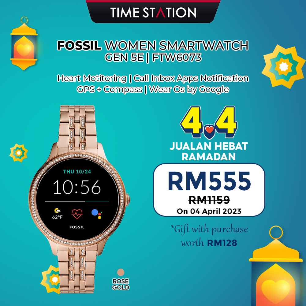 FOSSIL Gen 5E Women Smart Watch Waterproof Microphone Speaker GPS Fitness  Tracker Heart Rate Monitor SmartWatch FTW6073 | Shopee Malaysia