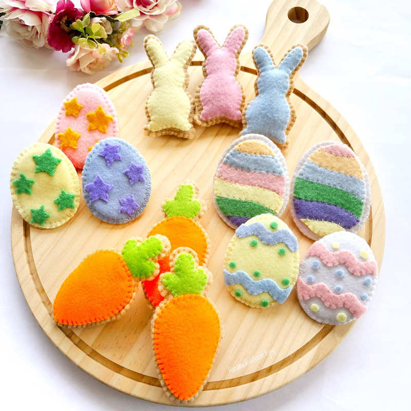 Felt Easter Cookies Bunnies Carrots Easter Eggs Handmade Kids Toys ...
