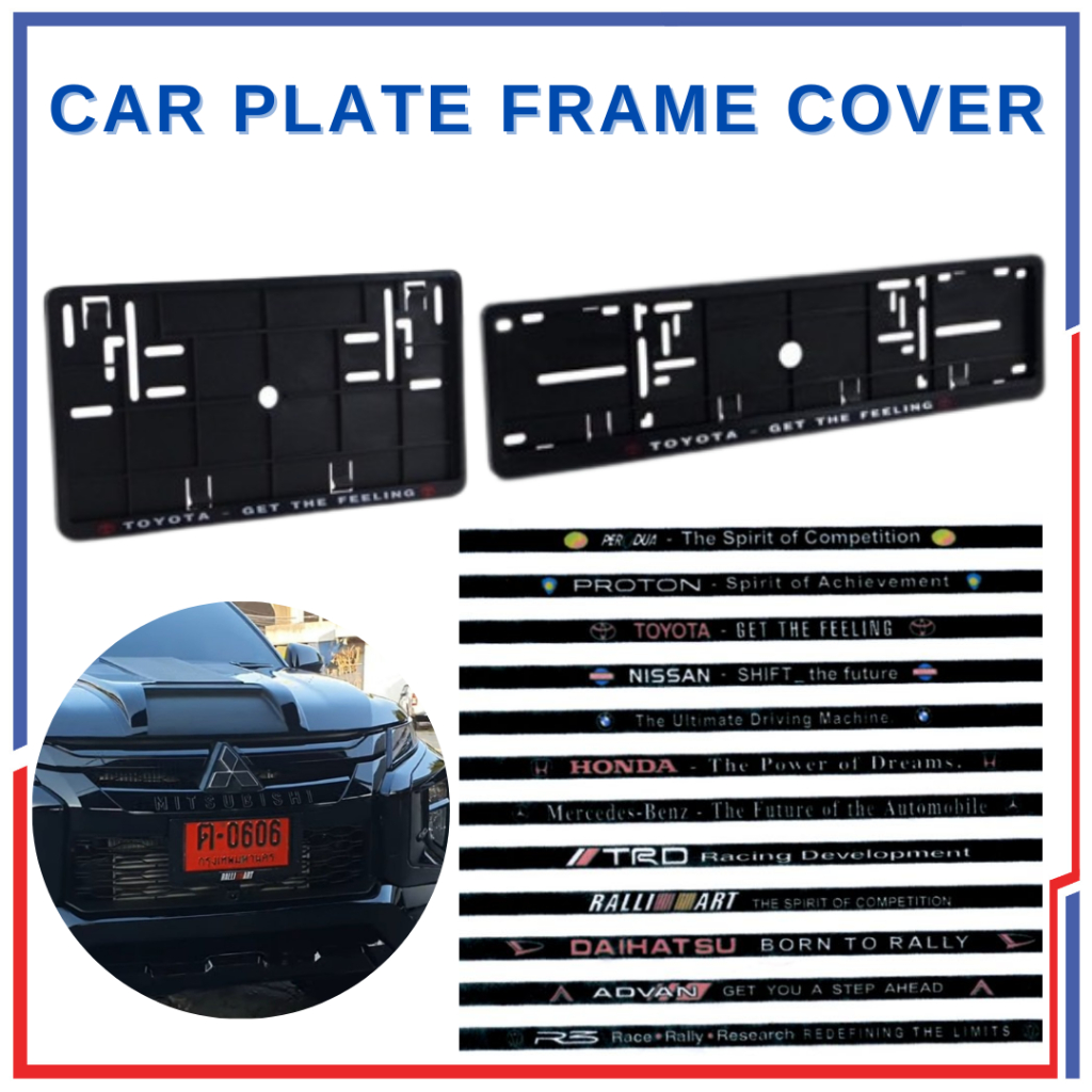 Car Number Plate With Universal Frame Cover PROTON/PERODUA/HONDA/TOYOTA ...