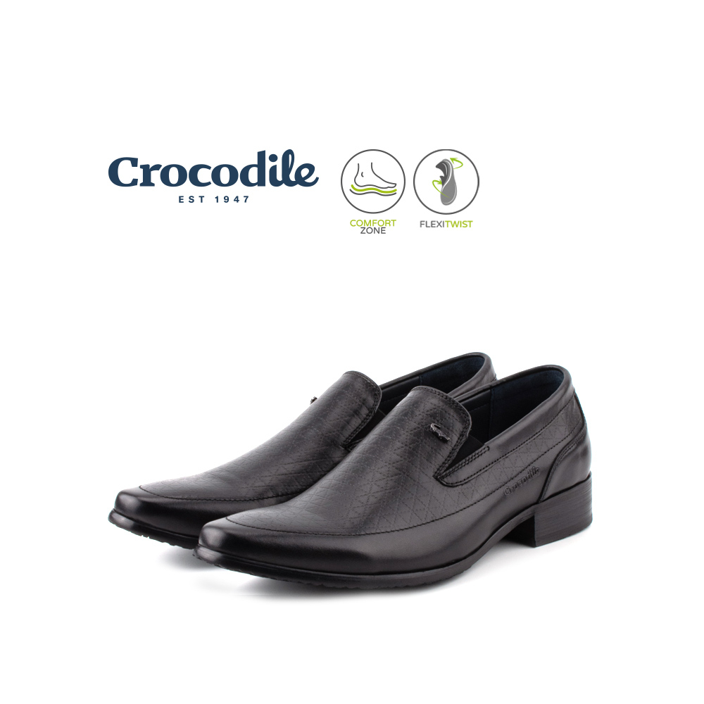 Crocodile Men's Cow Leather Business Shoes - Black 302205-BE2-1LF ...