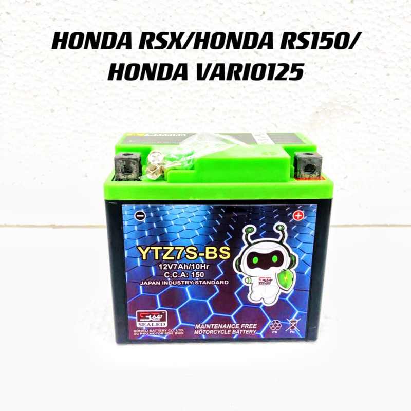 Honda Sealed Battery YTZ7S 12V7AH/10HR 150CCA 3 Bulan Warranty | Shopee ...
