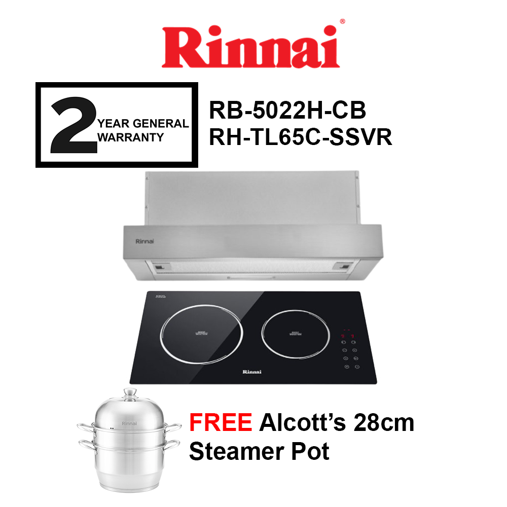 RINNAI 52cm 2zone Induction BuiltIn RB5022HCB + Rinnai 60cm Cooker