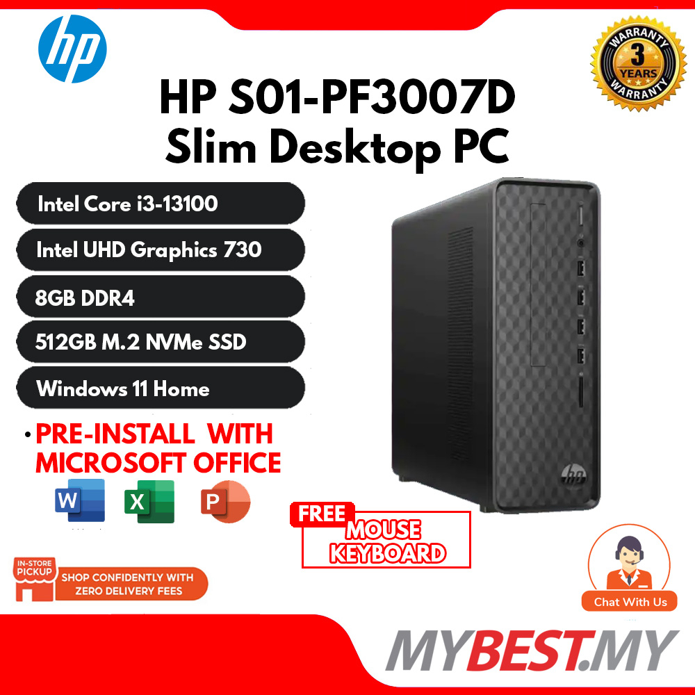 HP S01-PF3006D / S01-PF3007D Slim Desktop PC | Shopee Malaysia