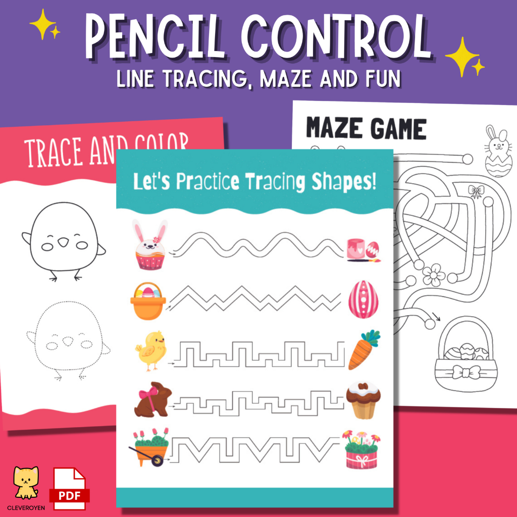 [PDF] Pencil Control Tracing, Maze and Fun Kids Worksheets Shopee