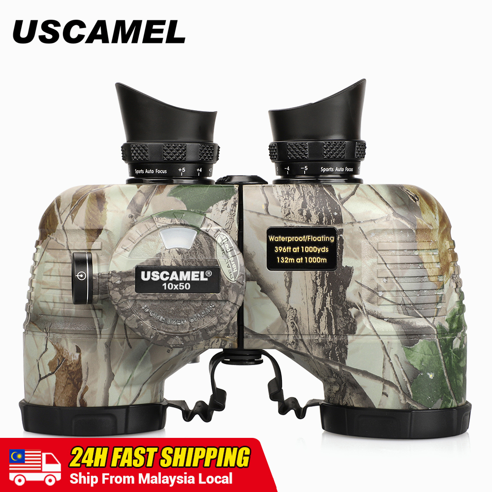 USCAMEL 10x50 Binoculars Military Telescope Professional Compass Binocular Long Distance With