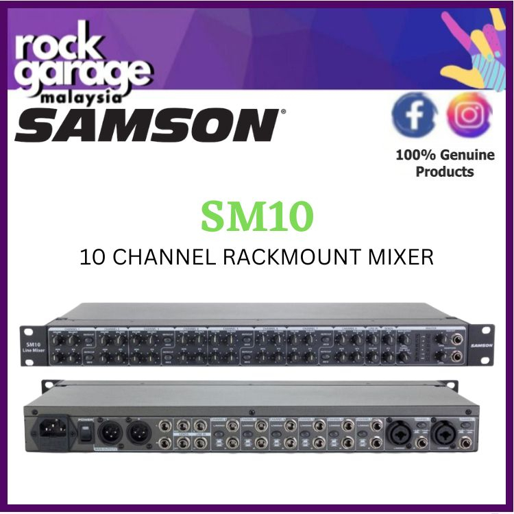 SAMSON SM10 10 CHANNEL RACKMOUNT MIXER ( SM 10 / SM-10 ) | Shopee Malaysia