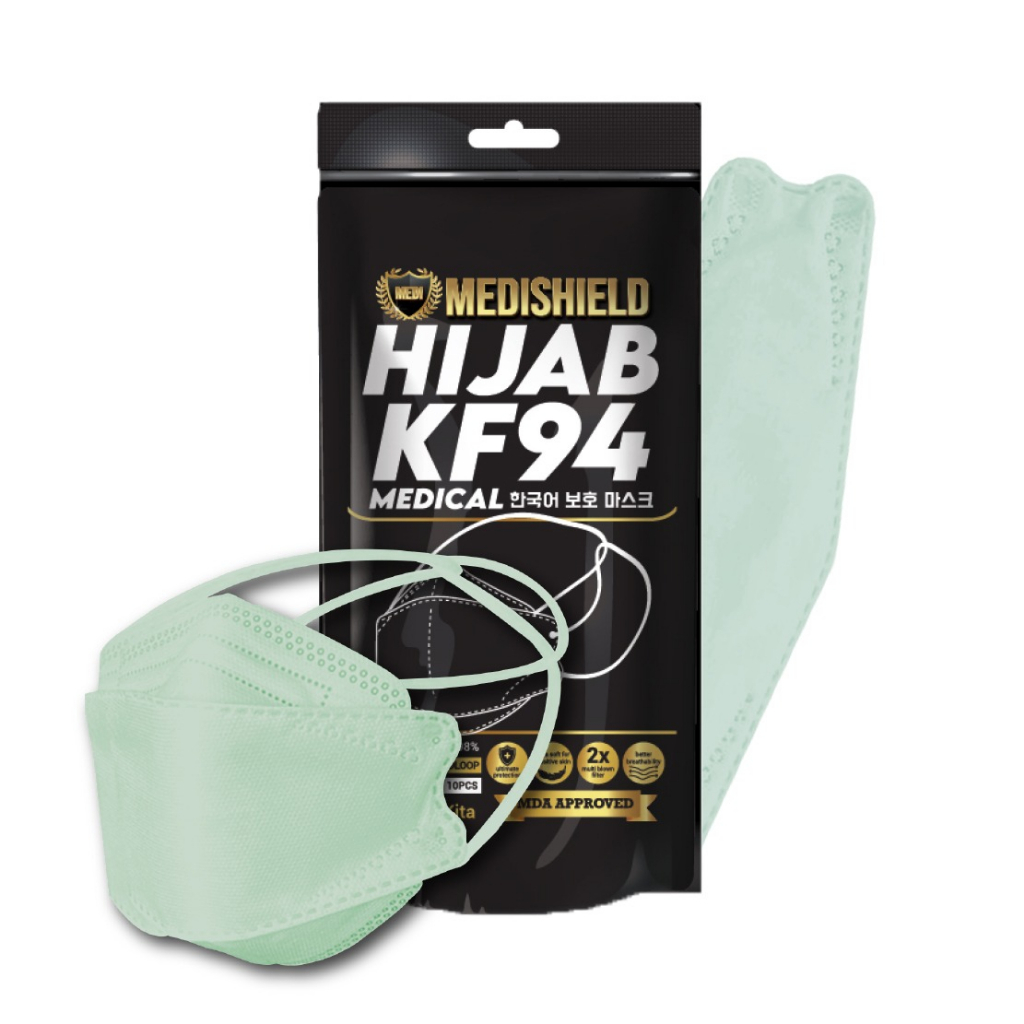 Medishield KF94 Headloop 4ply Face Mask Olive Green (10Pcs) Shopee