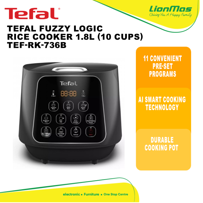 TEFAL FUZZY LOGIC RICE COOKER 1.8L (10CUPS) TEFRK736B Shopee Malaysia