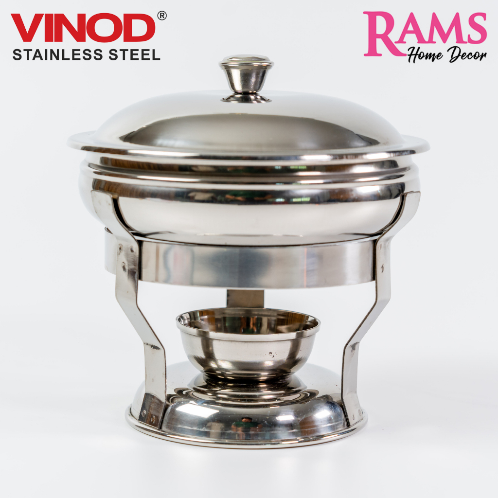Vinod 800ML / 1200ML Round Stainless Steel Chafing Dish Set with Lid
