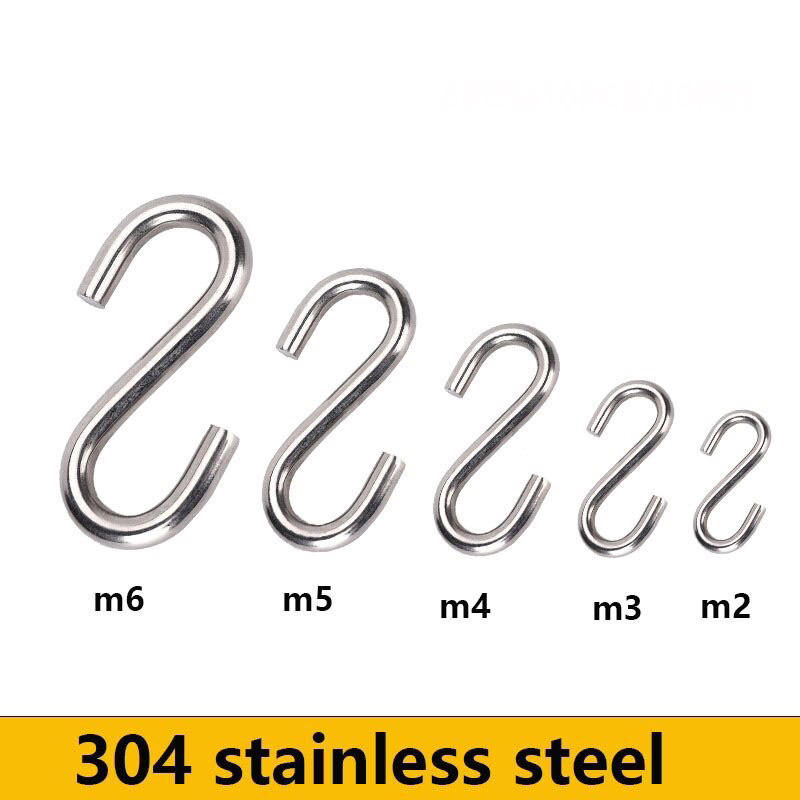S Hook Solid High Quality 304 S Hook Stainless Steel 304 Snap type Hook