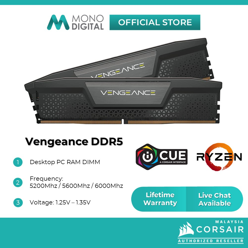 Corsair Vengeance 32GB/64GB DDR5 6000Mhz/5600Mhz/5200Mhz DIMM AMD EXPO ...