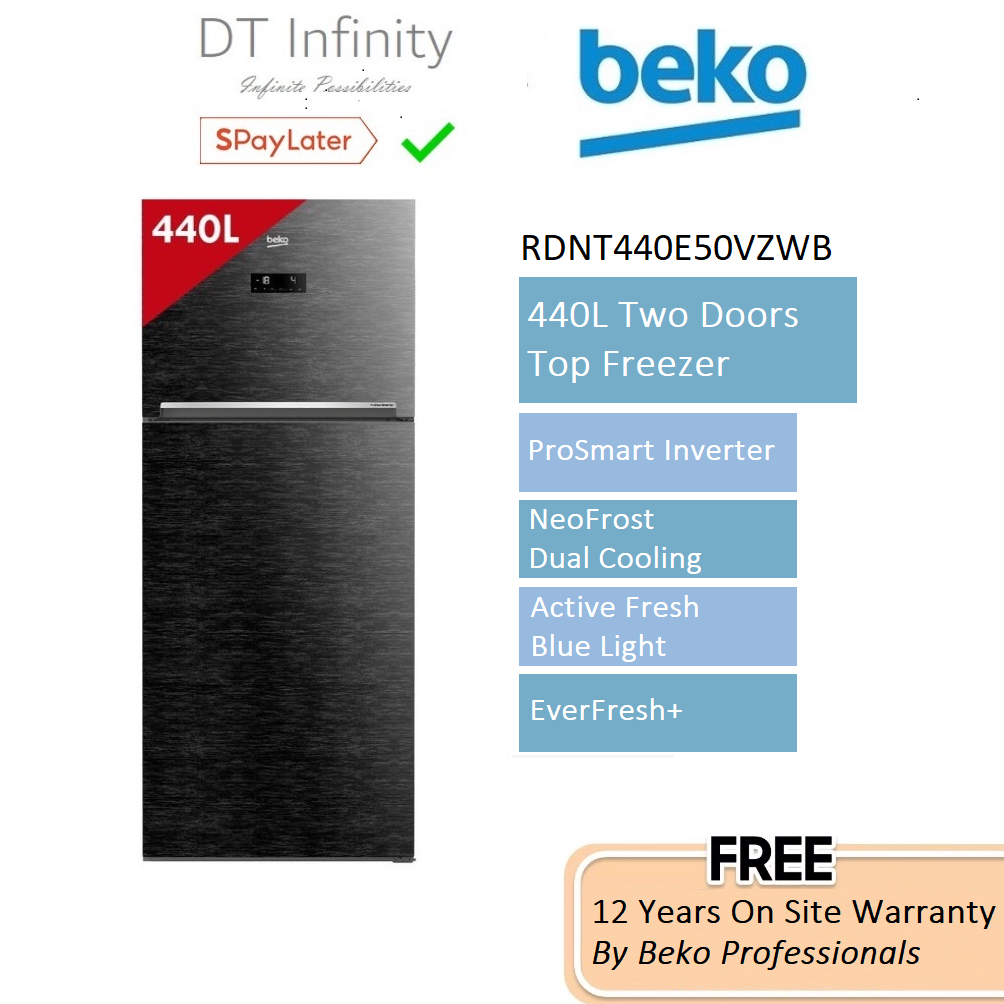 Beko Fridge Refrigerator Inverter 440L Fridge 2 Door Peti Ais 2 Pintu