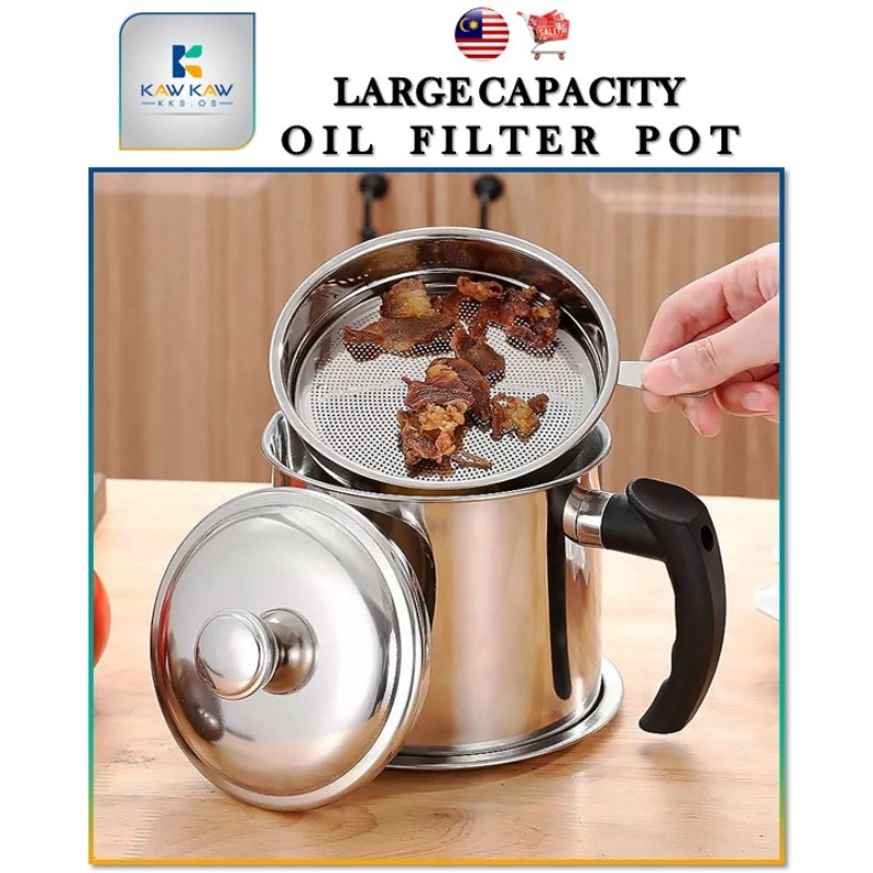 𝐊𝐊𝐒 𝐋𝐚𝐫𝐠𝐞 𝐂𝐚𝐩𝐚𝐜𝐢𝐭𝐲 𝐎𝐢𝐥 𝐅𝐢𝐥𝐭𝐞𝐫 𝐏𝐨𝐭 🚚 304 Stainless Steel Cooking Grease ...