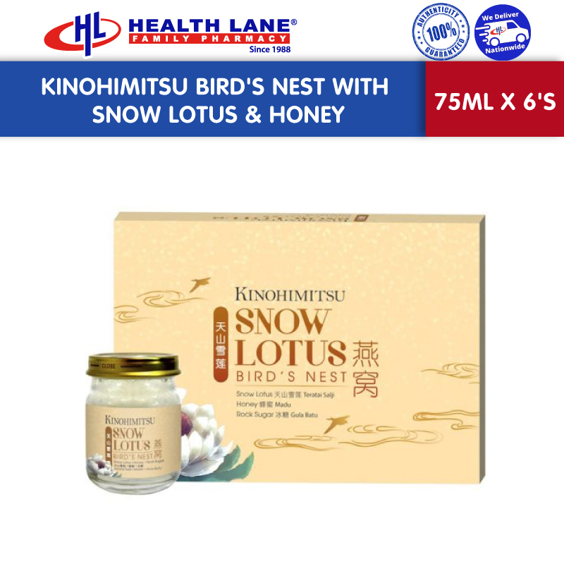Kinohimitsu Bird's Nest With Snow Lotus & Honey (75ml x 6's) Shopee