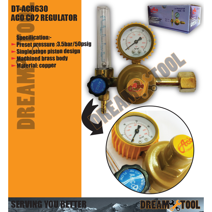 *REGULATOR / CO2 GAUGE/ MESIN WELDING* ACO CO2 Regulator DTACR630
