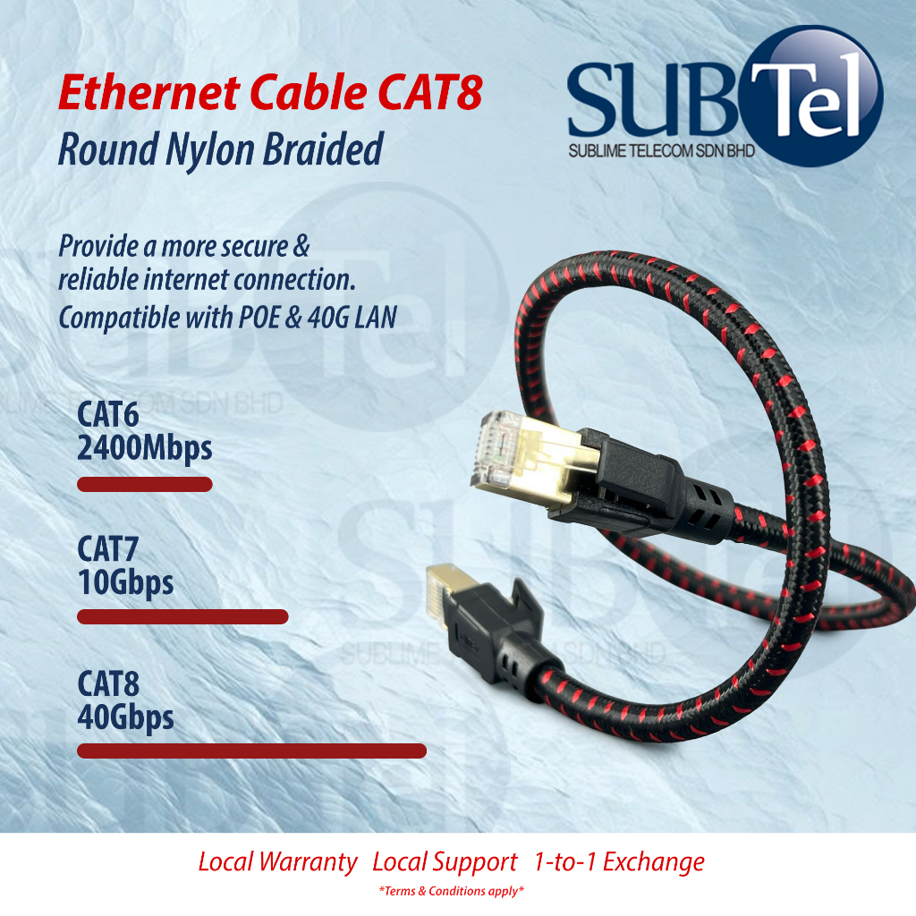 SenTec CAT8 RJ45 Patch LAN Cord Network Ethernet Cable 40G SFTP 0.5M 1M ...