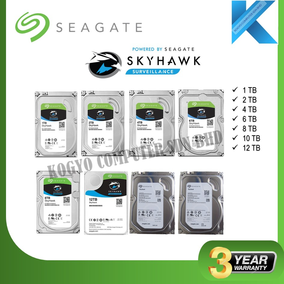 Seagate Skyhawk Hard Disk 1tb 2tb 4tb 6tb 8tb 10tb 12tb Surveillance Hdd Shopee Malaysia 4110