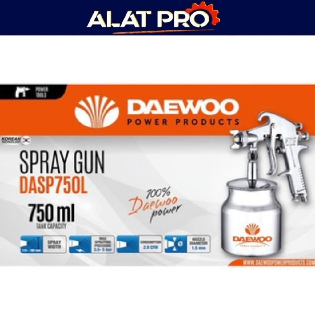 DAEWOO DASP750L 750ml 1.5mm HVLP Spray Gun Volume Tinggi Tekanan